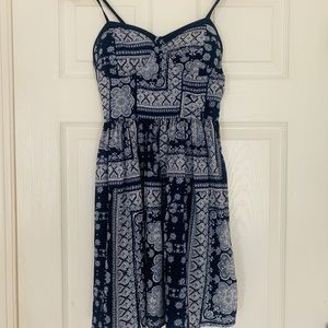Blue patterned dress